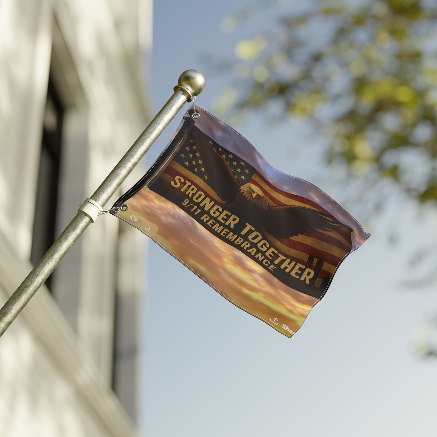 9/11 Tribute Flag – Eagle – Double Sided ”Remembrance, Stronger Together Decor, Memorial Day, Independence Day, Home & Garden