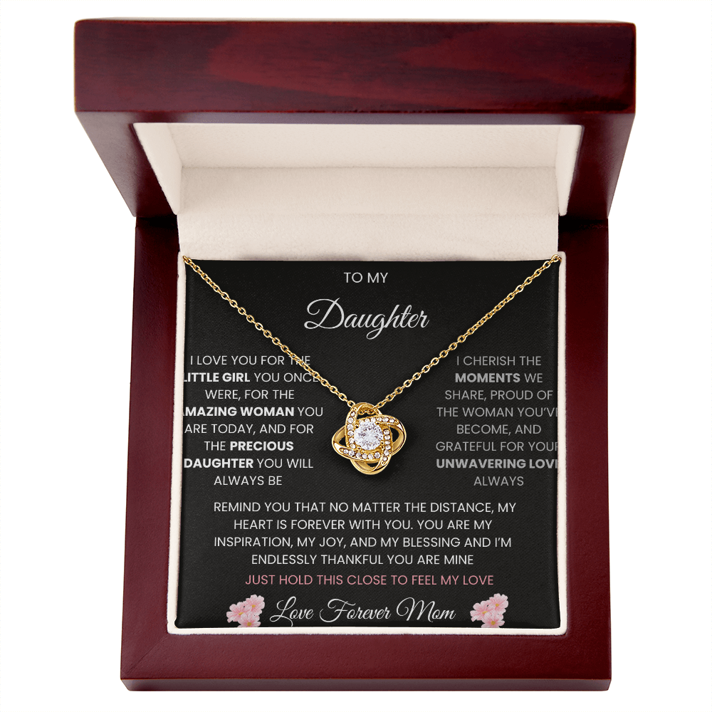 Unbreakable Bond Love Knot Necklace Gift For Daughter