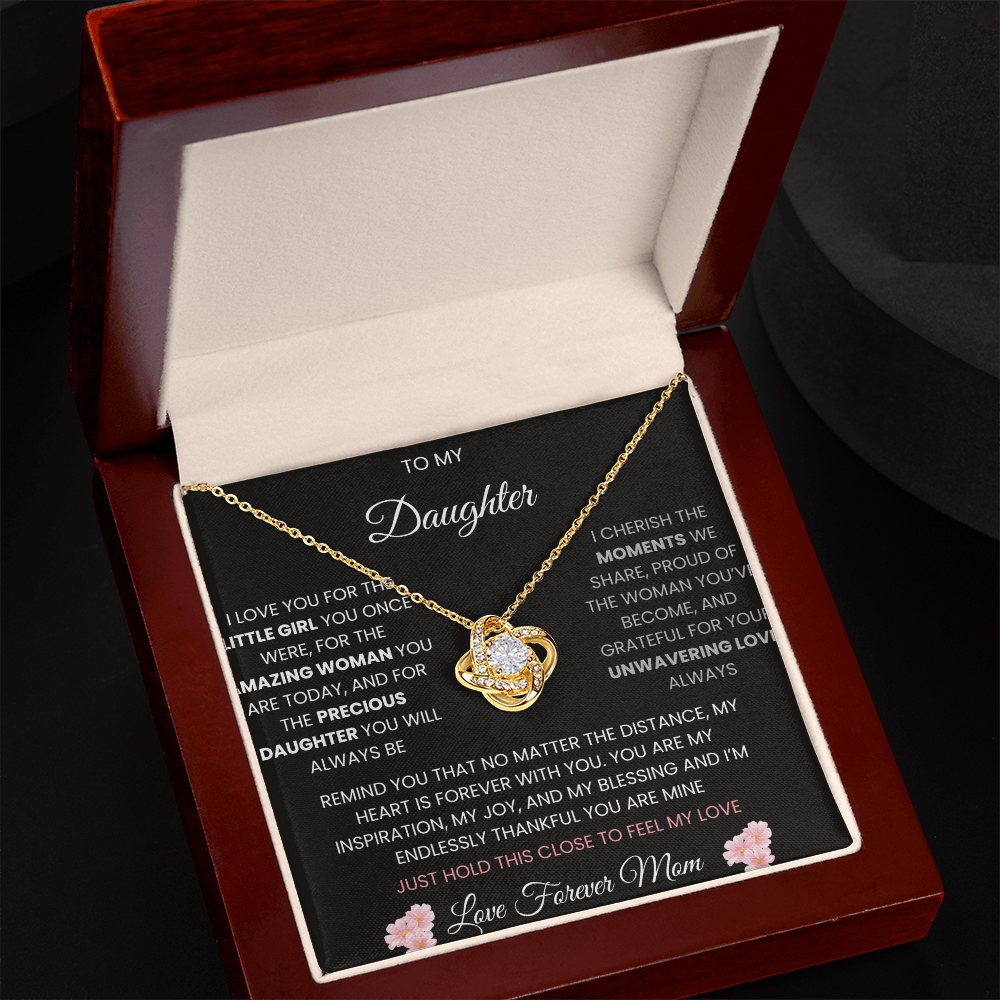 Unbreakable Bond Love Knot Necklace Gift For Daughter