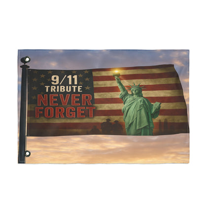 9/11 Tribute Flag – Statue of Liberty – Double Sided”, Memorial Decor, Patriotic Home Decor, Outdoor Flag, Remembrance Flag