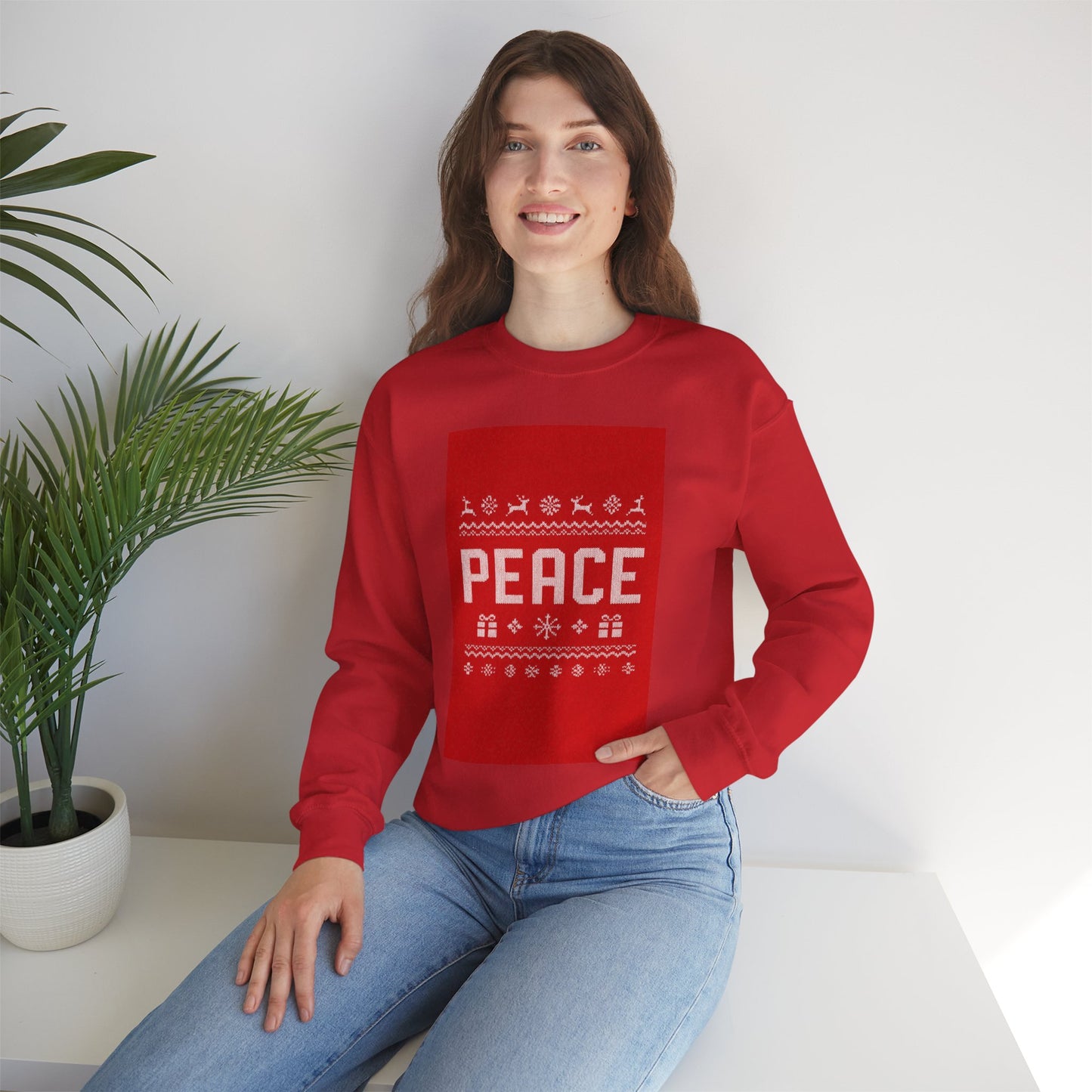 Peace Holiday Crewneck Sweatshirt