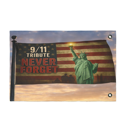 9/11 Tribute Flag – Statue of Liberty – Double Sided”, Memorial Decor, Patriotic Home Decor, Outdoor Flag, Remembrance Flag