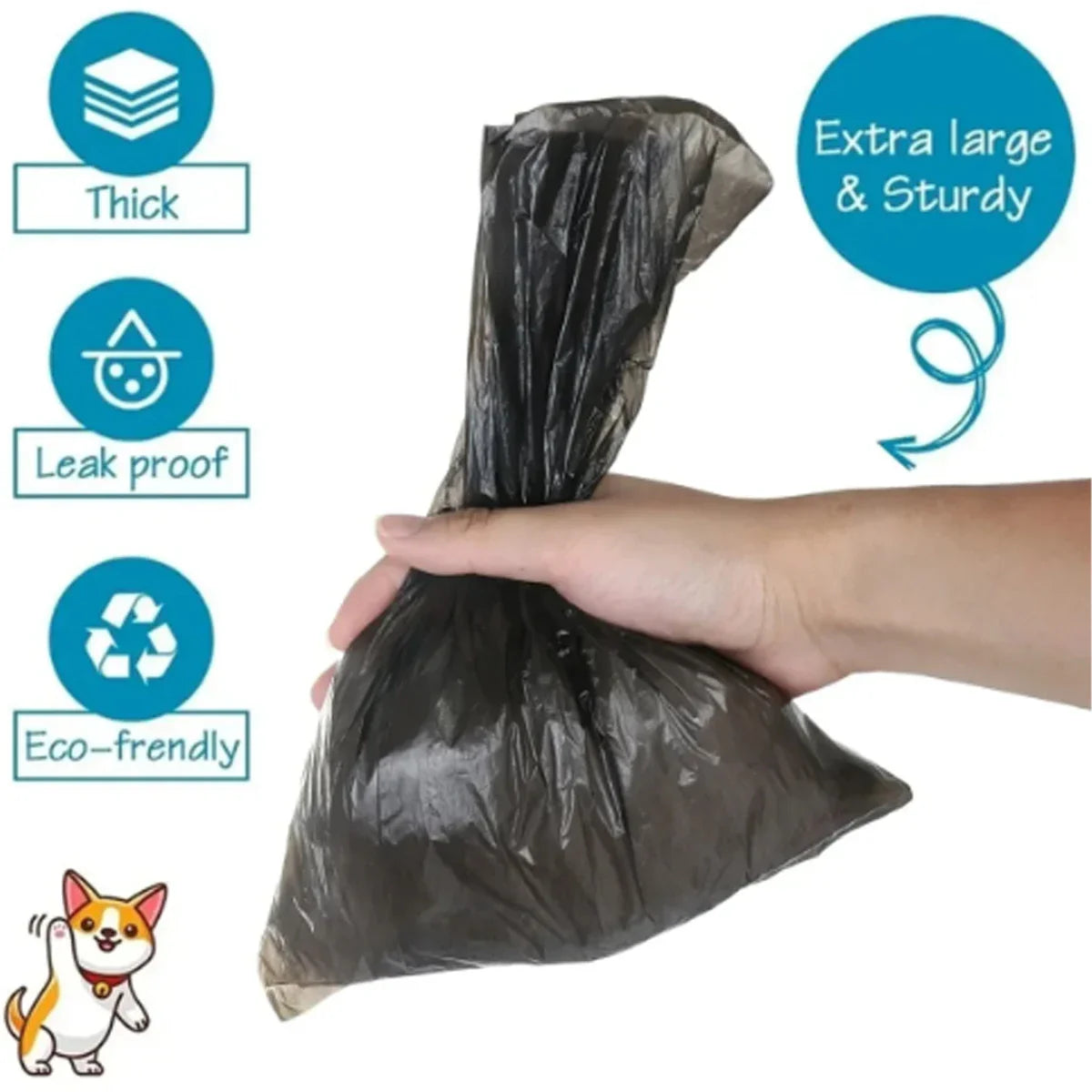 1-100Rolls Dogs Poop Bags Biodegradable