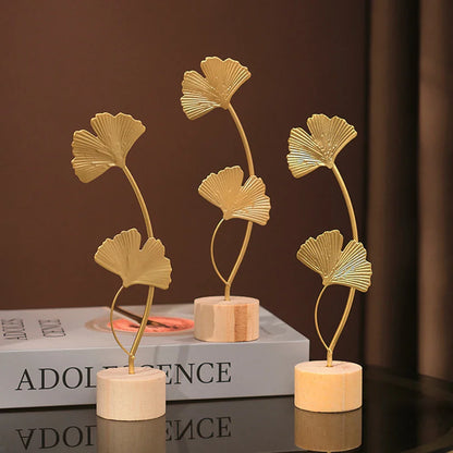 Nordic Gold Ginkgo Leaf Crafts Leaves Sculpture