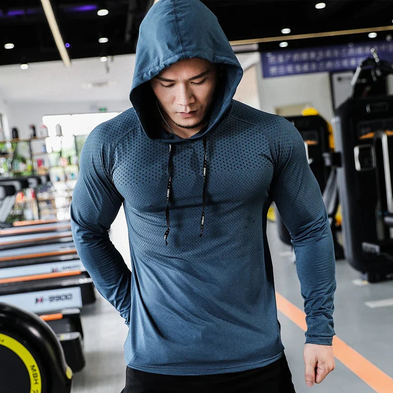 Mens Fitness Tracksuit Running Sport Hoodie