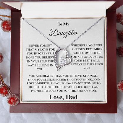 To My Daughter Forever Love Necklace