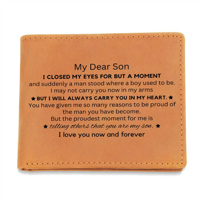 To My Dear Son | Graphic Leather Wallet