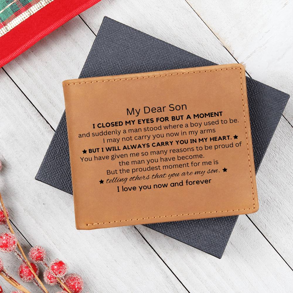 To My Dear Son | Graphic Leather Wallet