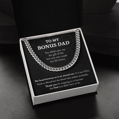 To My Bonus Dad | Thank You - Cuban Link Chain