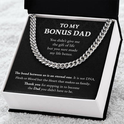 To My Bonus Dad | Thank You - Cuban Link Chain