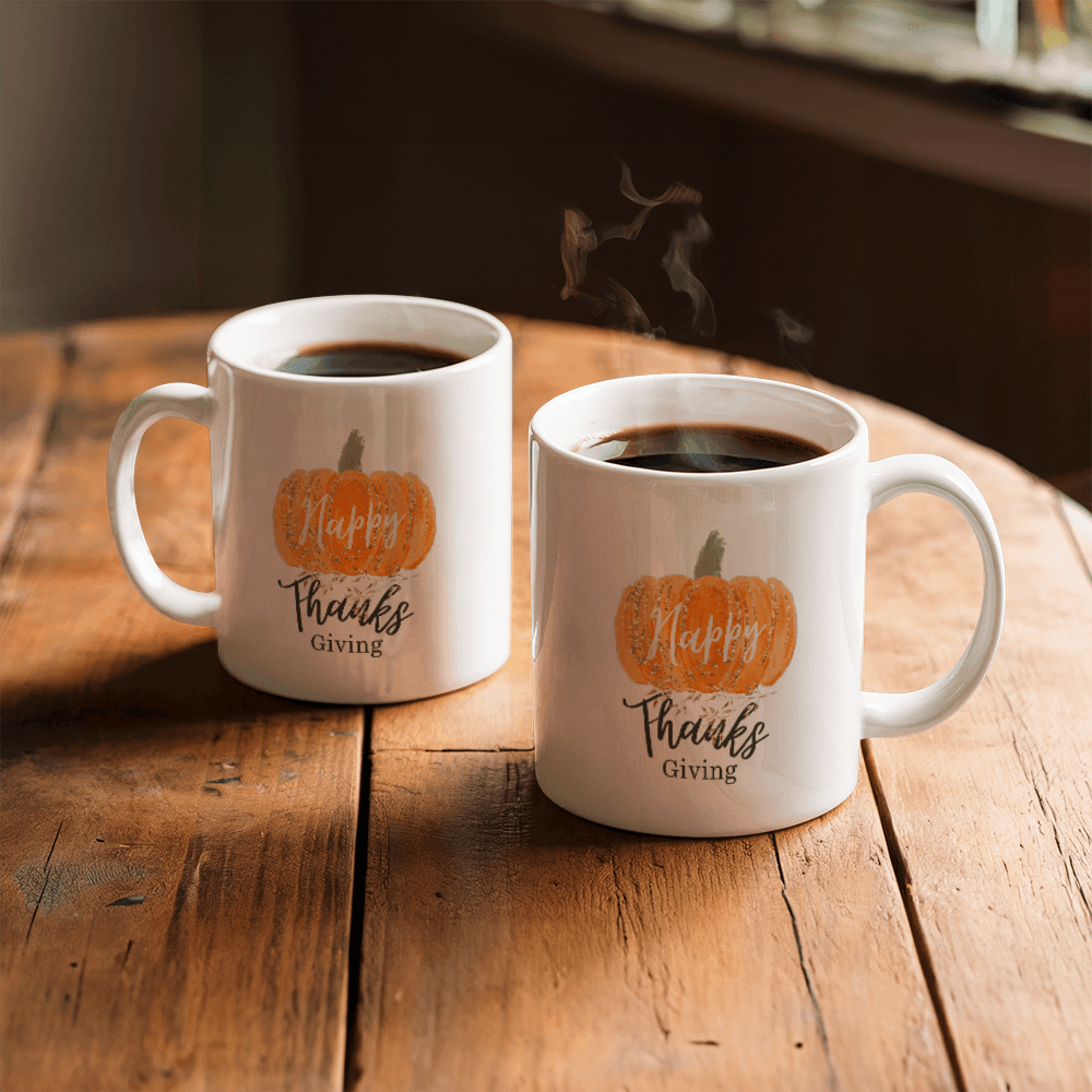 Happy Thanksgiving | Elevate your coffee experience with our custom-made ceramic mug