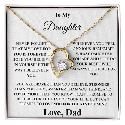 To My Daughter Forever Love Necklace