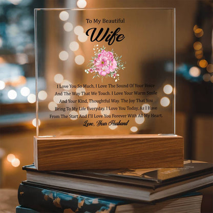 To My Beautiful Wife | Printed Square Acrylic Plaque